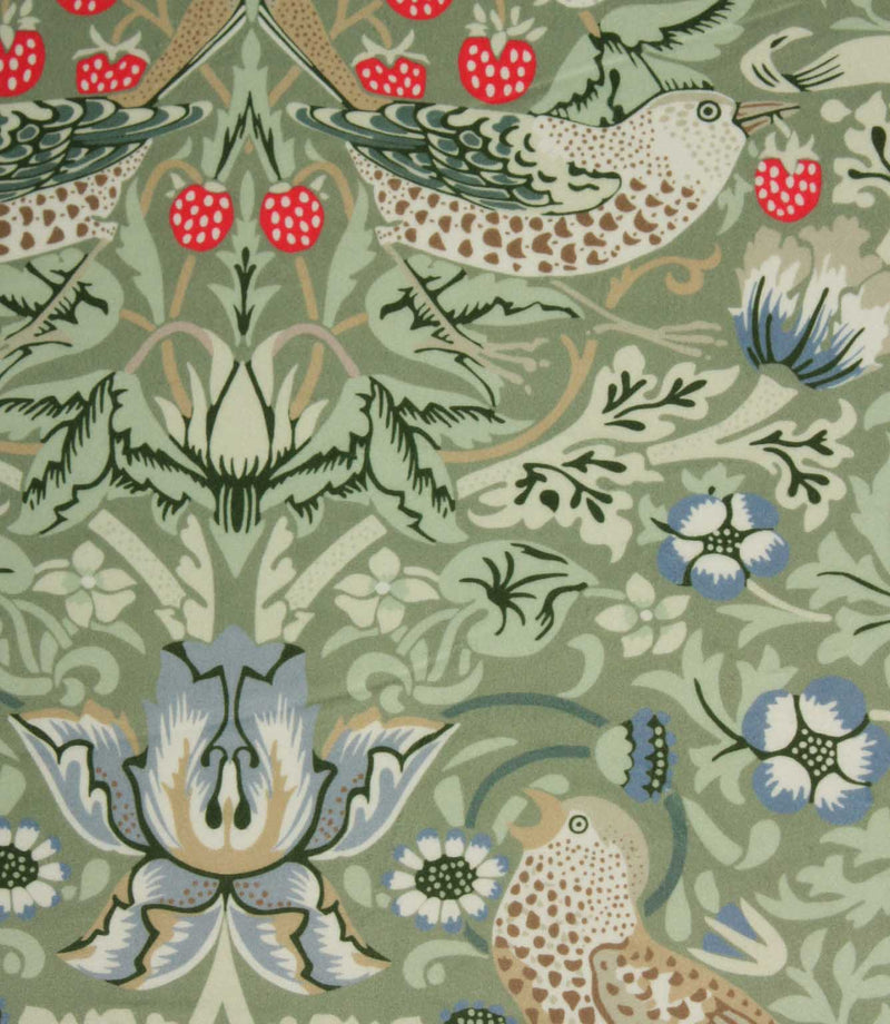 Strawberry Thief Velvet Fabric / Fern