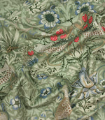 Strawberry Thief Velvet Fabric / Fern