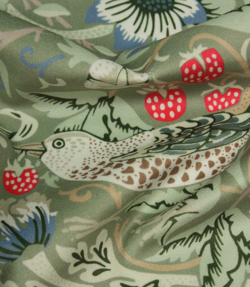 Strawberry Thief Velvet Fabric / Fern