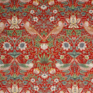 Strawberry Thief Velvet Fabric / Scarlet