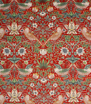 Strawberry Thief Velvet Fabric / Scarlet