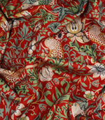Strawberry Thief Velvet Fabric / Scarlet