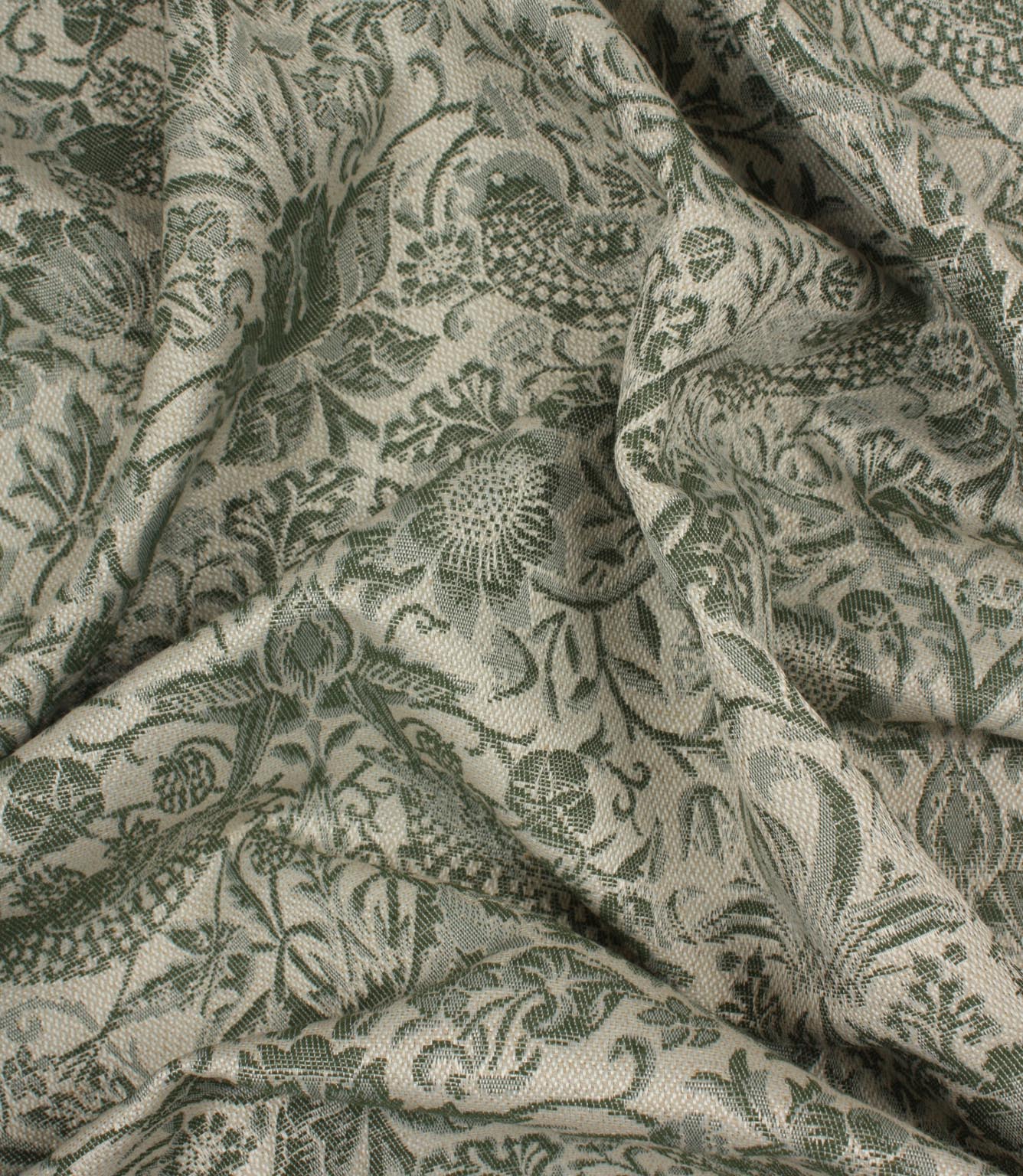 Strawberry Thief Wide Fabric / Sage