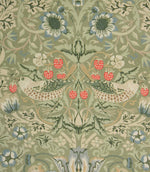 Strawberry Thief Oilcloth Fabric / Sage | Just Fabrics