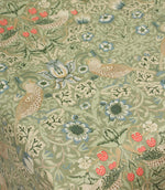 Strawberry Thief Oilcloth Fabric / Sage | Just Fabrics