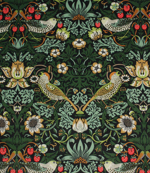 Strawberry Thief Velvet Fabric / Onyx