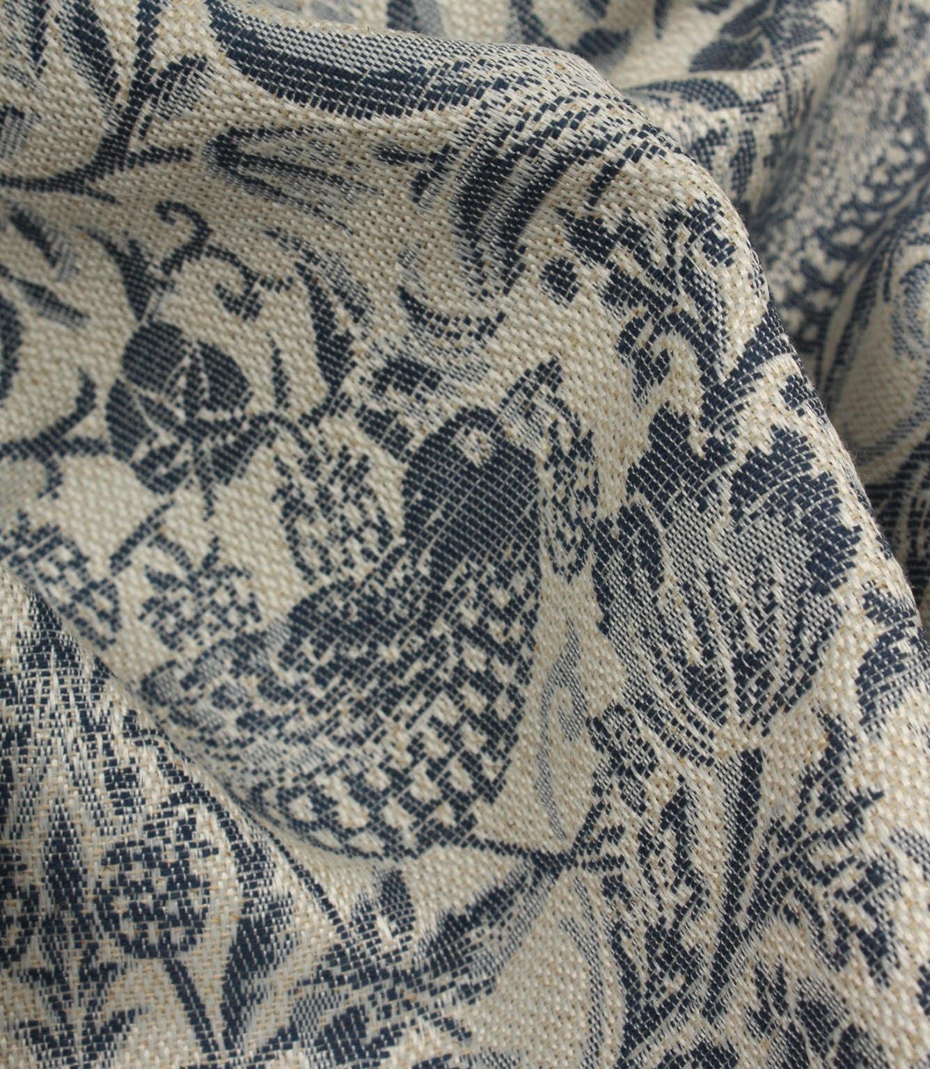 Strawberry Thief Wide Fabric / Indigo