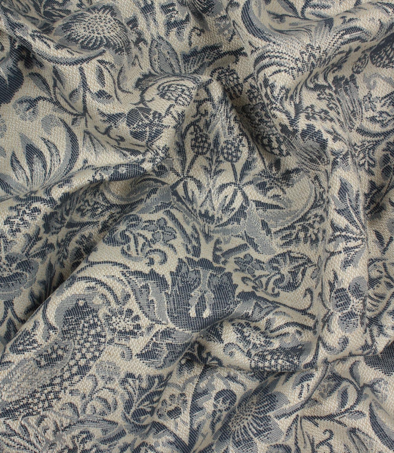 Strawberry Thief Wide Fabric / Indigo