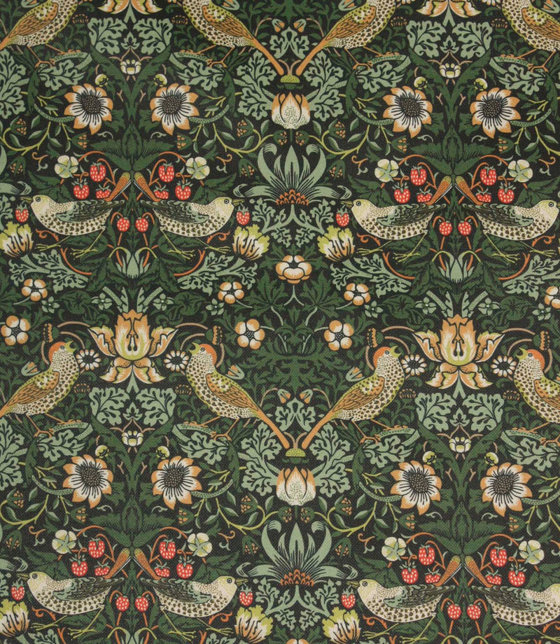 Strawberry Thief Oilcloth Fabric / Onyx | Just Fabrics
