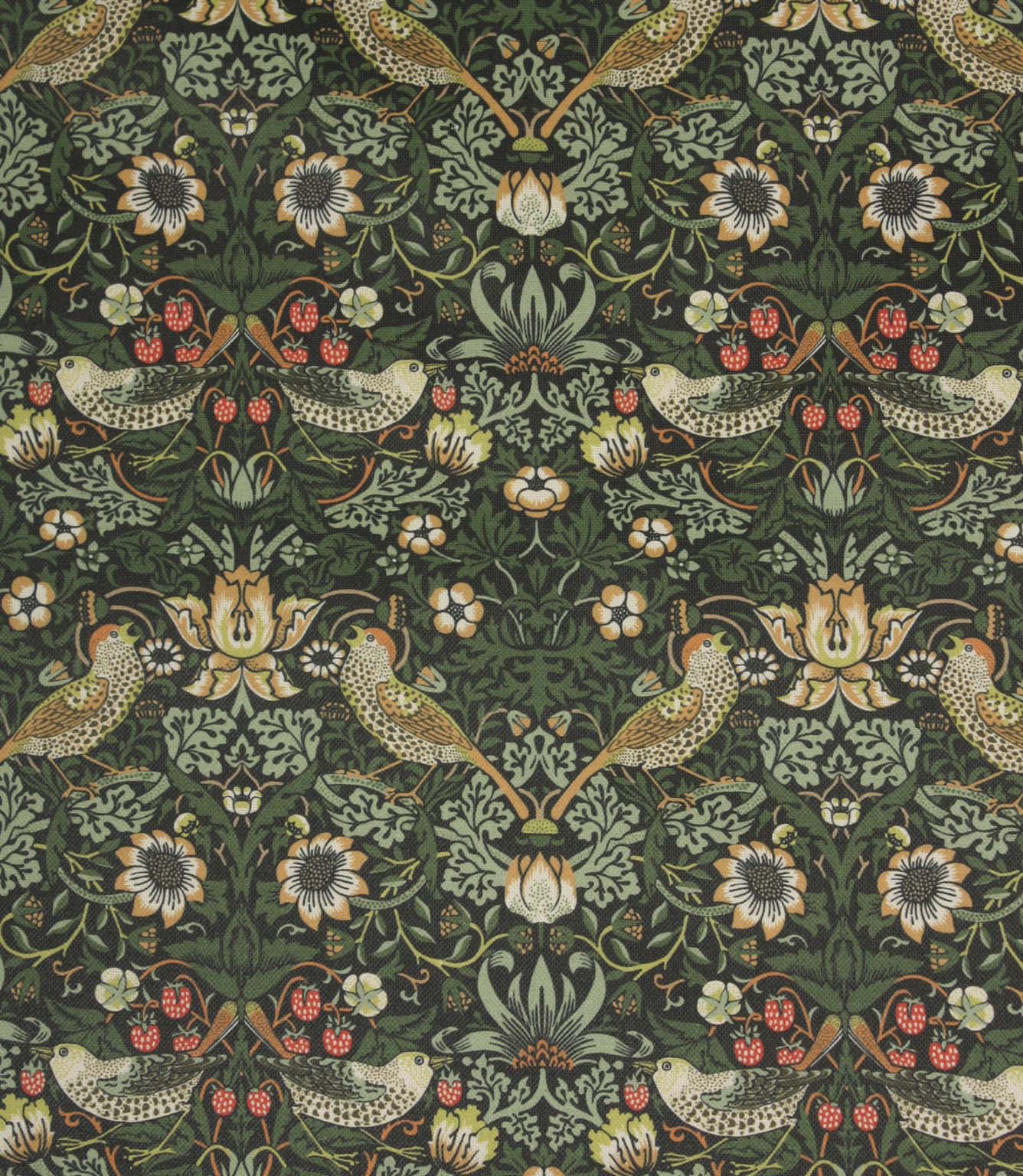 Strawberry Thief Oilcloth Fabric / Onyx | Just Fabrics