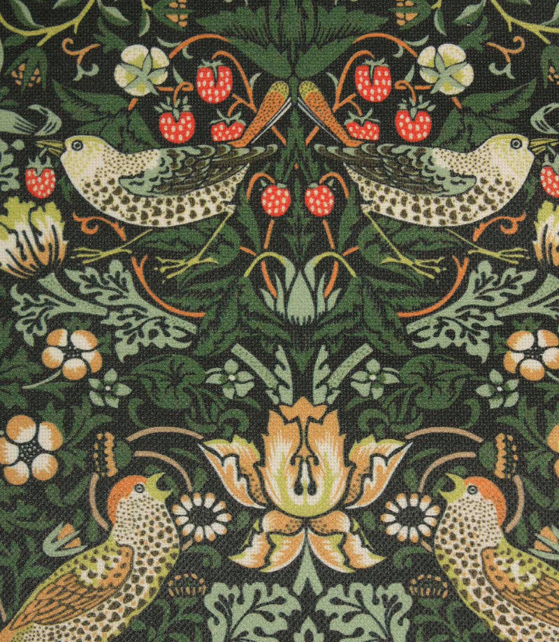 Strawberry Thief Oilcloth Fabric / Onyx | Just Fabrics