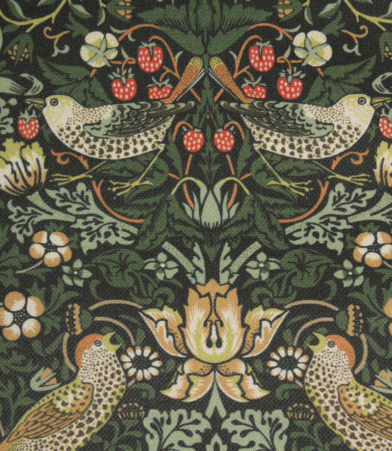 Strawberry Thief Oilcloth Fabric / Onyx | Just Fabrics