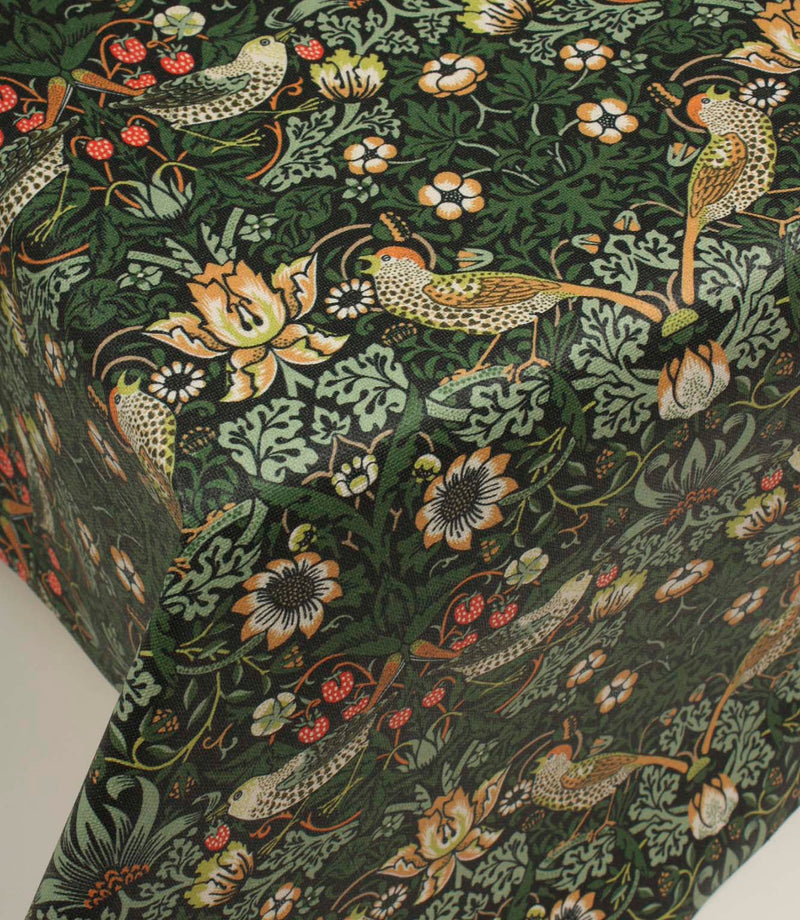 Strawberry Thief Oilcloth Fabric / Onyx | Just Fabrics