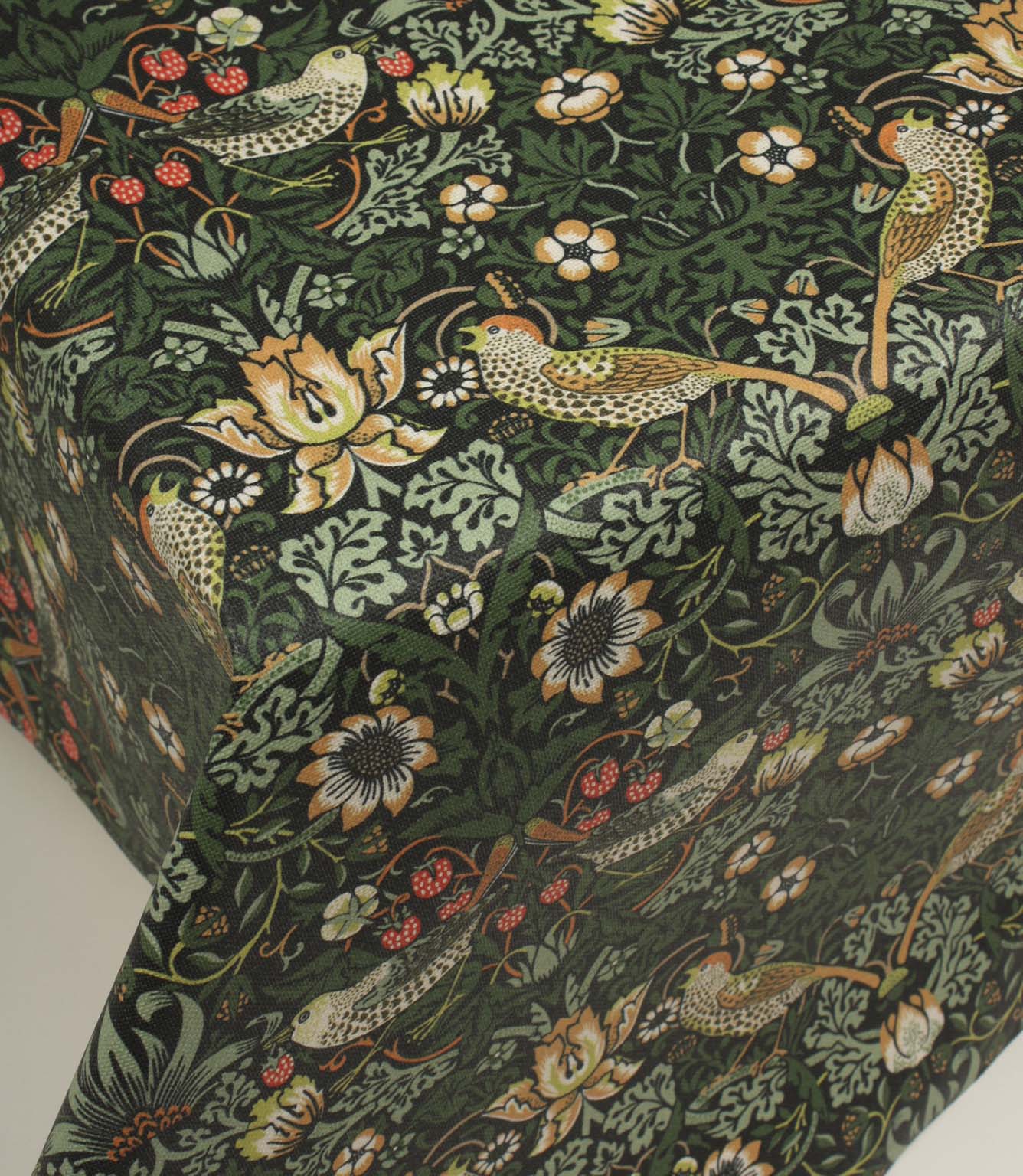 Strawberry Thief Oilcloth Fabric / Onyx | Just Fabrics