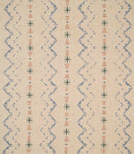 Twilight Mill fabric in Blue Chestnut featuring a small-scale contemporary geometric pattern on a natural-look woven background.