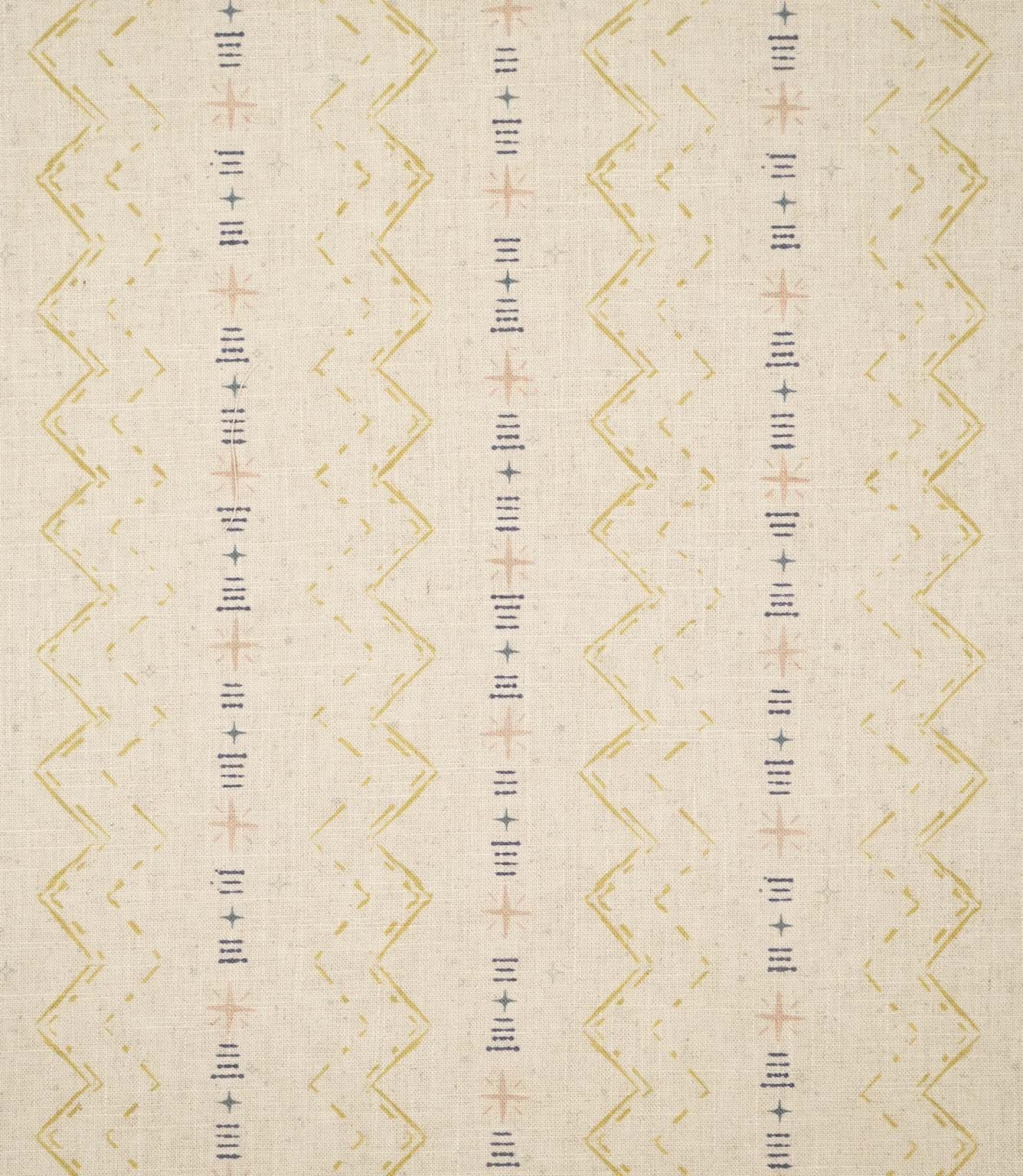 Twilight Mill Gold fabric featuring a small-scale contemporary geometric pattern on a natural-look woven background.
