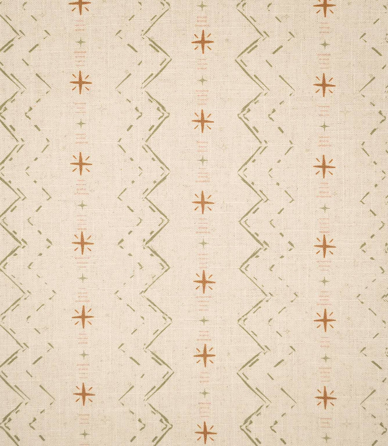 Twilight Mill Olive Green Hazelnut fabric featuring a small-scale contemporary geometric pattern on a natural-look woven background.