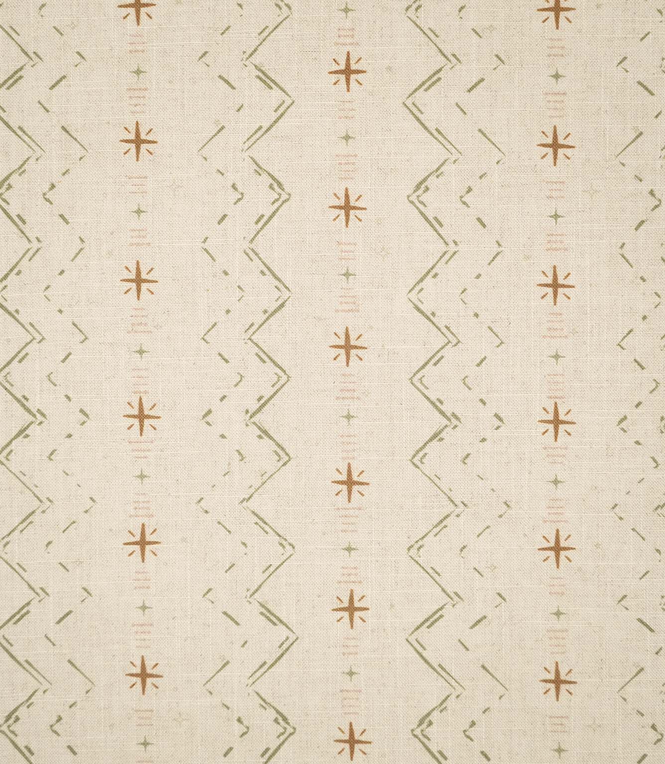 Twilight Mill Olive Green Hazelnut fabric featuring a small-scale contemporary geometric pattern on a natural-look woven background.