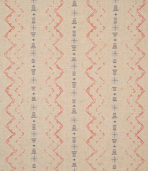 Twilight Mill Fabric / Red / Steel Blue