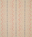 Twilight Mill Red Steel Blue fabric featuring a contemporary geometric pattern in red and steel blue on a natural-look woven background.