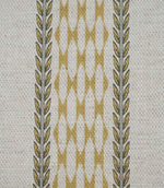 Close-up of Varese Gold extra wide contemporary foliage upholstery fabric showing the detailed woven texture and vertical pattern.