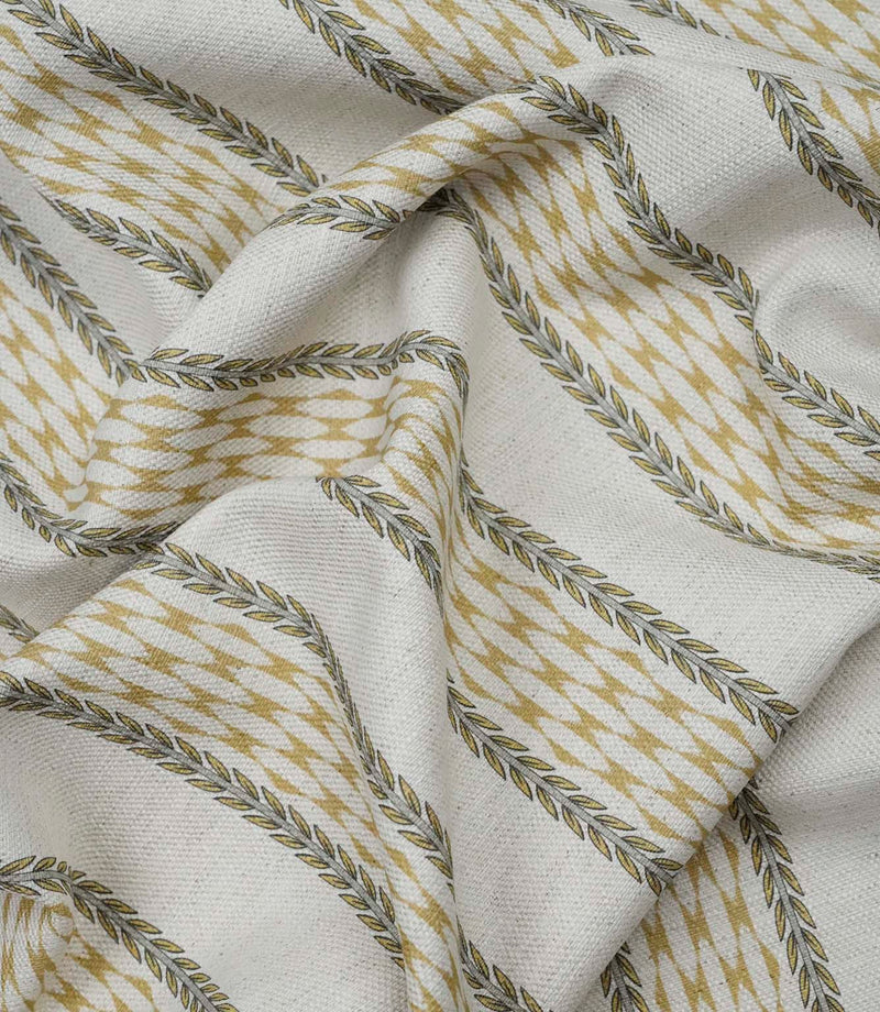 Draped Varese Gold fabric demonstrating the natural handle, ideal for curtains, blinds and cushions.