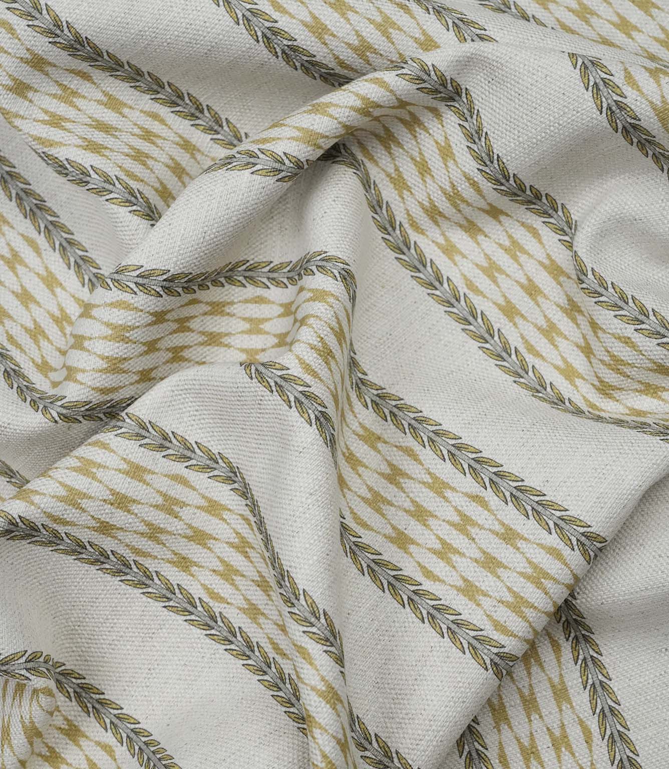 Draped Varese Gold fabric demonstrating the natural handle, ideal for curtains, blinds and cushions.