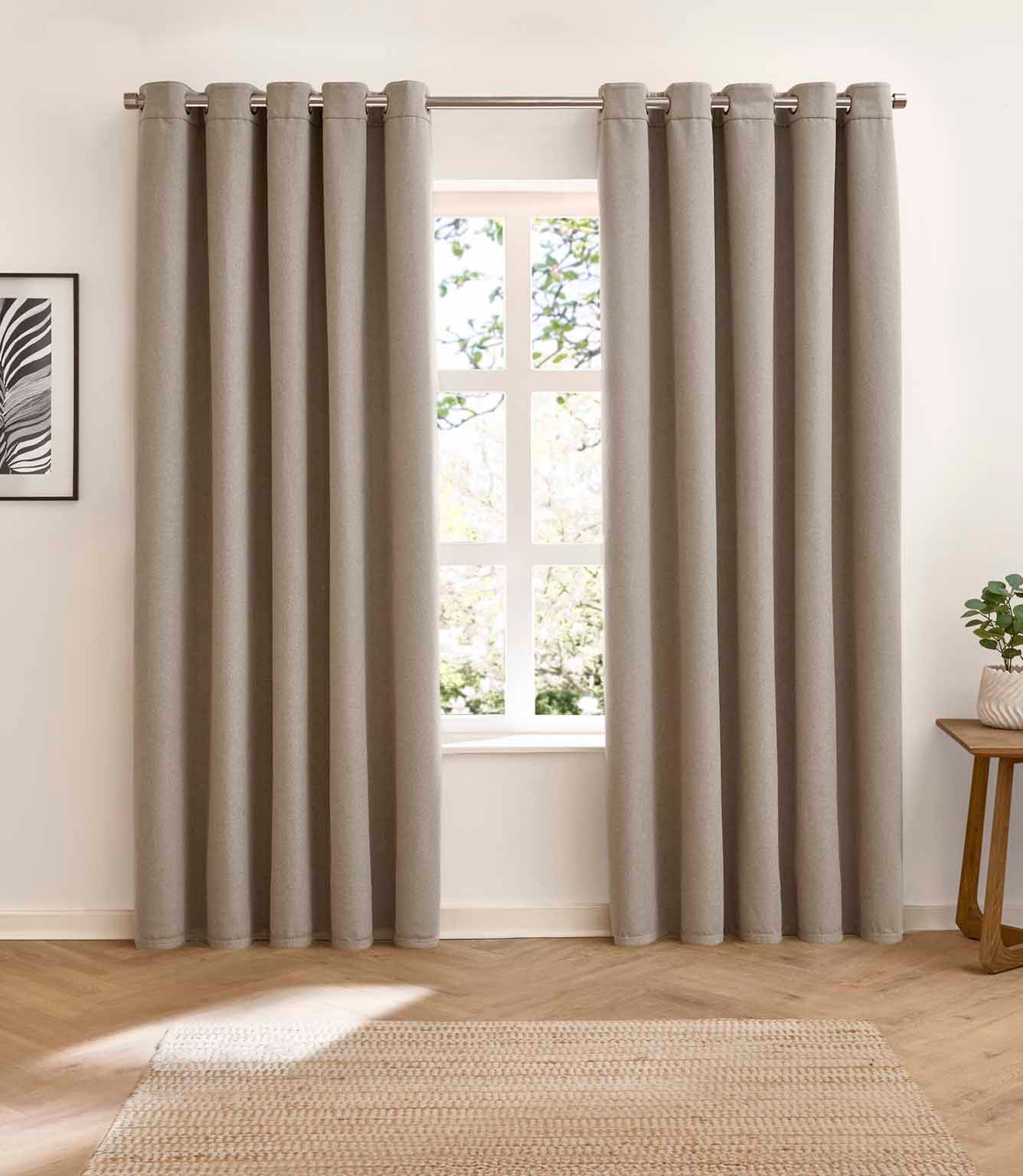 Verso Reversible Suede-look Blackout Eyelet Curtains Charcoal | Just Fabrics