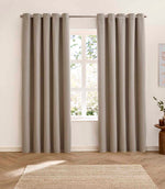 Verso Reversible Suede-look Blackout Eyelet Curtains Cinnamon | Just Fabrics