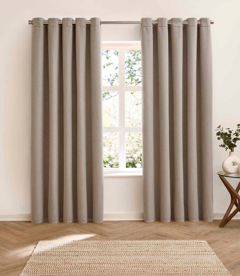 Verso Reversible Suede-look Blackout Eyelet Curtains Green | Just Fabrics