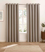 Verso Reversible Suede-look Blackout Eyelet Curtains Mocha | Just Fabrics