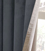 Verso Reversible Suede-look Blackout Eyelet Curtains Petrol | Just Fabrics