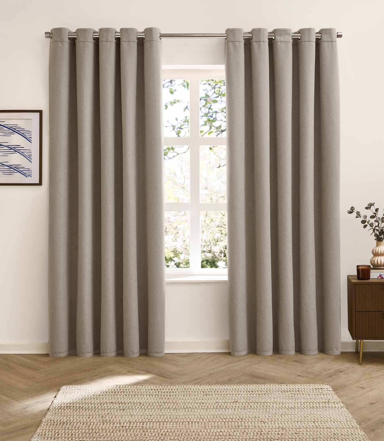 Verso Reversible Suede-look Blackout Eyelet Curtains Petrol | Just Fabrics