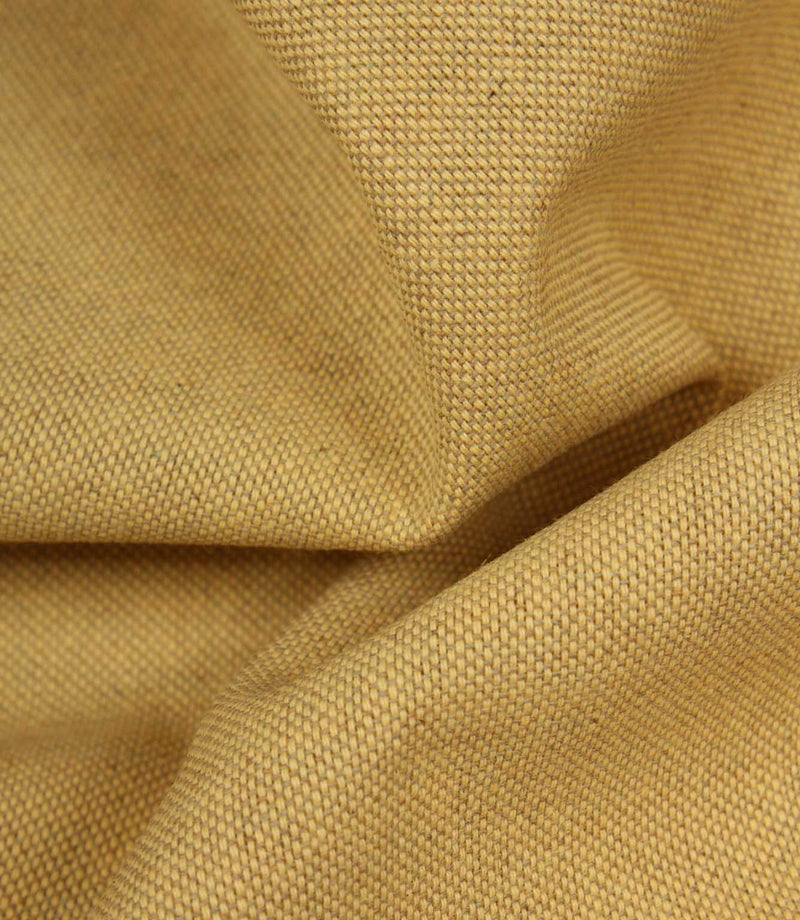 Close-up of yellow woven fabric texture