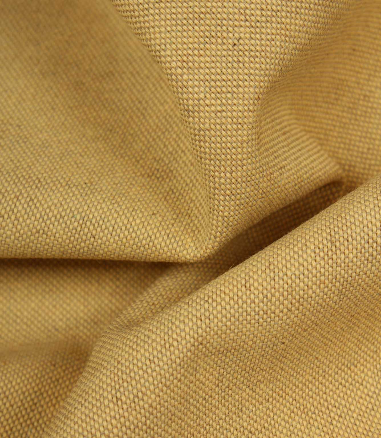 Close-up of yellow woven fabric texture