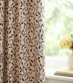 Cervino Damson Jacquard Pencil Pleat Curtains