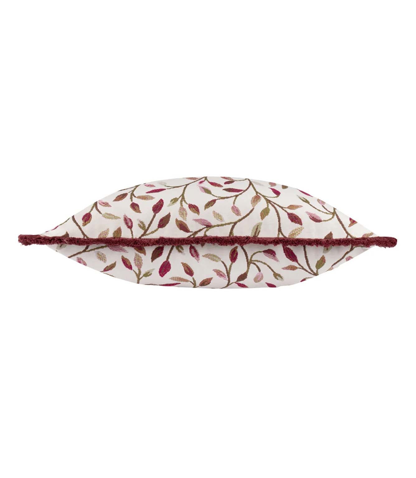 Cervino Damson Fringed Jacquard Cushion