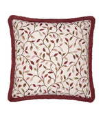 Cervino Damson Fringed Jacquard Cushion