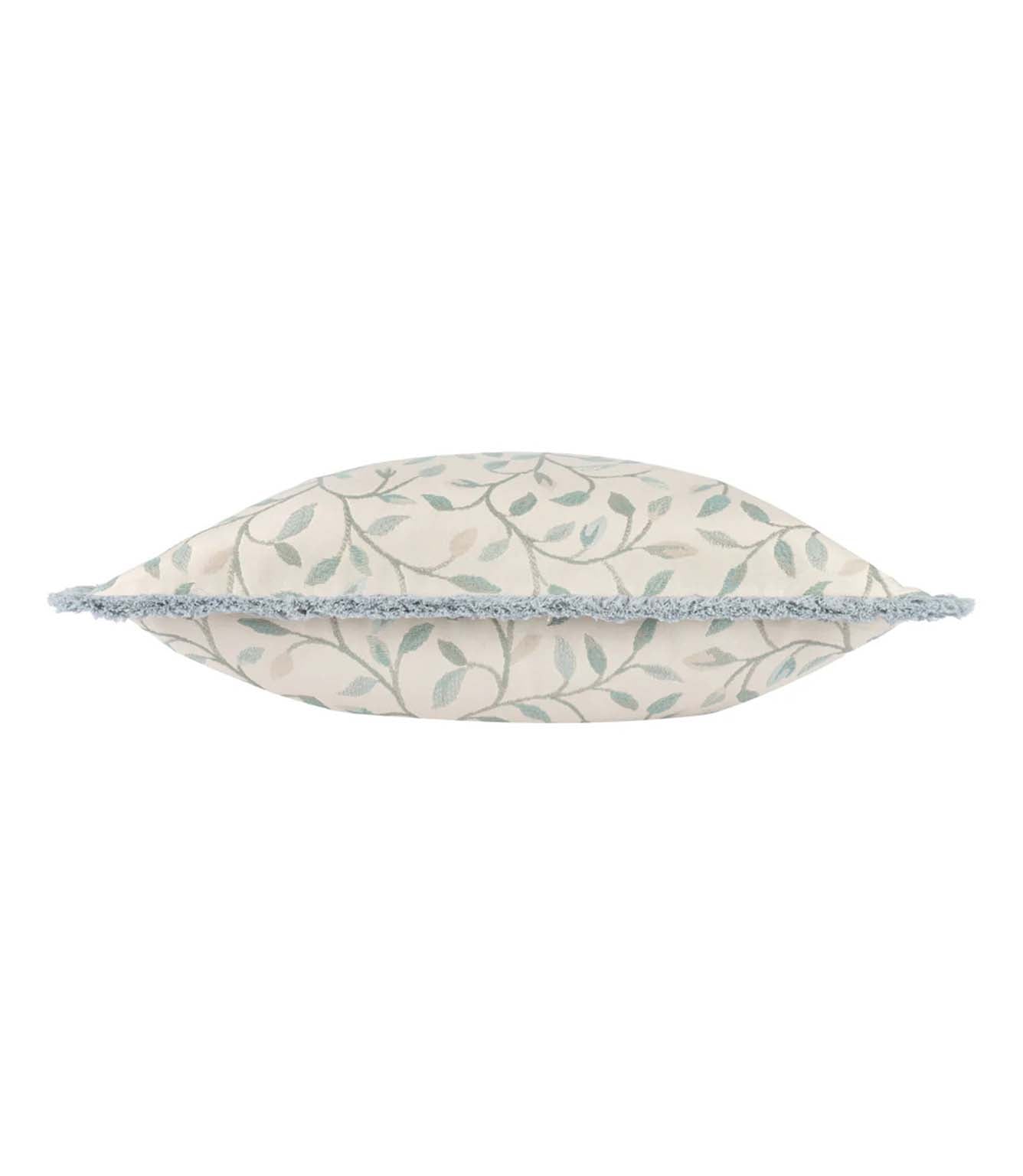 Cervino Duck Egg Fringed Jacquard Cushion