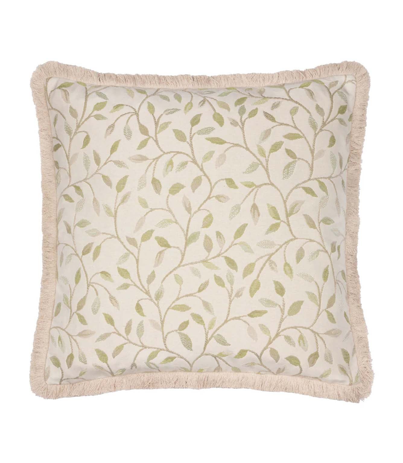 Cervino Lichen Fringed Jacquard Cushion