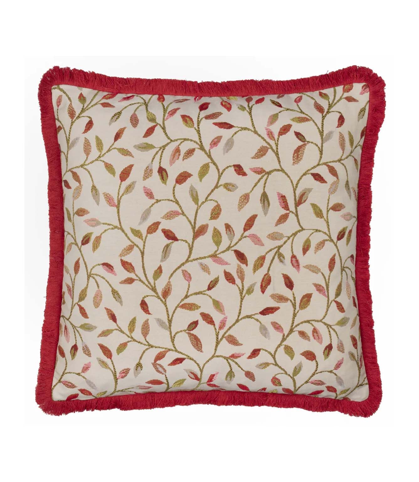 Cervino Rednut Fringed Jacquard Cushion