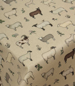 Wandering Wool Sheep Oilcloth Fabric / Linen