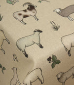 Wandering Wool Sheep Oilcloth Fabric / Linen