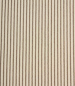 Wedmore Wide ivory striped fabric featuring narrow taupe embroidered stripes on a soft woven cream background.