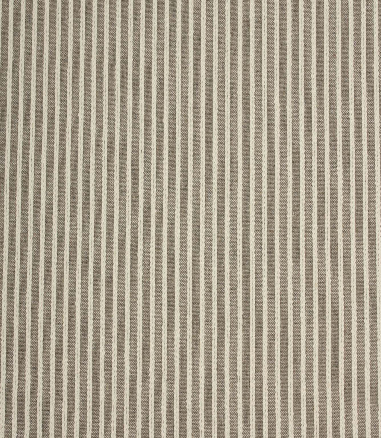 Full width view of Wedmore Wide woven stripe upholstery fabric with a textured embroidered stripe design.