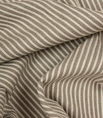 Draped Wedmore Wide striped fabric highlighting the woven embroidered texture and natural movement.