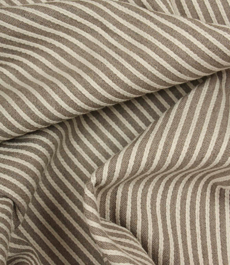 Draped Wedmore Wide striped fabric highlighting the woven embroidered texture and natural movement.