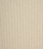 Wedmore Wide natural striped fabric with fine embroidered vertical stripes on a textured woven base.