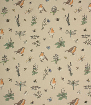 Whimsical Wildlife Oilcloth Fabric / Linen
