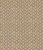 Wildwood Alder fabric featuring a small-scale Scandi botanical design with muted plum and taupe leaves, olive green stems and delicate earthy details on a natural cream background.